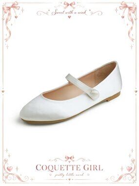 Silk Satin Mary Jane Flats Round Toe Easy Buckle Slip On Women's Shoes